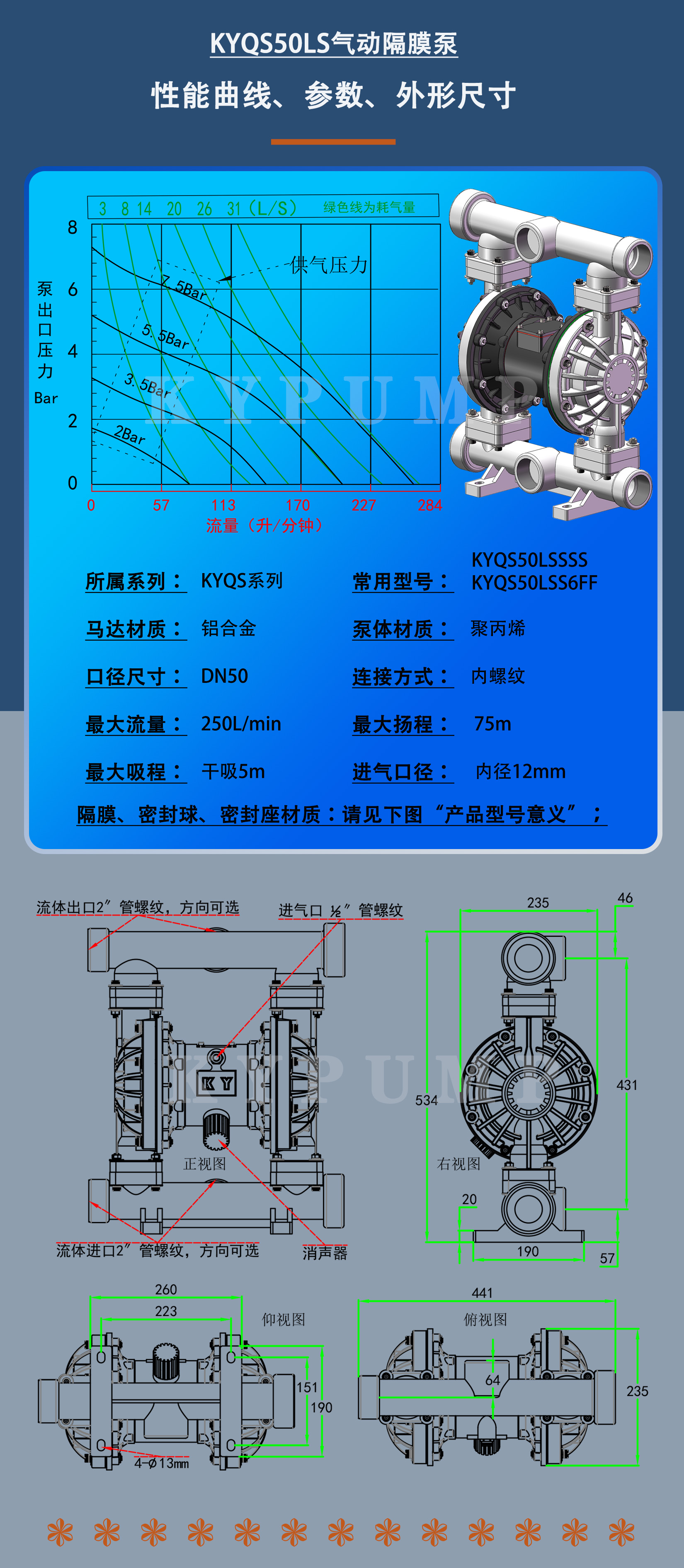 KYQS50LS泵詳細(xì)參數(shù)