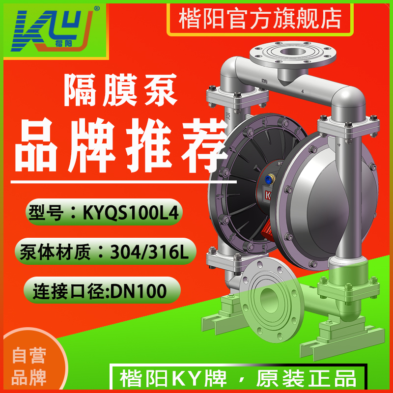 KYQS100L6不銹鋼316L氣動隔膜泵4